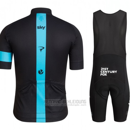 2016 Fahrradbekleidung Sky Blau und Shwarz Trikot Kurzarm und Tragerhose